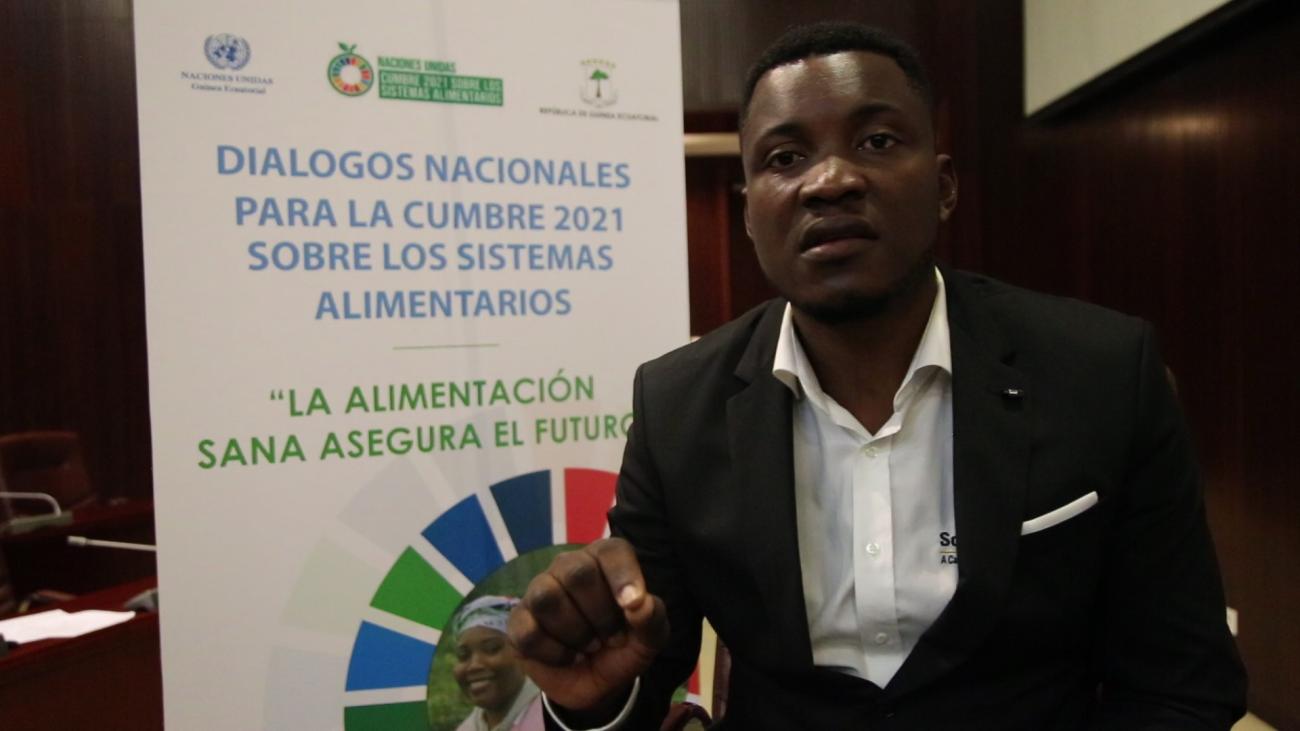 Felipe Nguema es presidente de la Agrupación de Jóvenes Productores